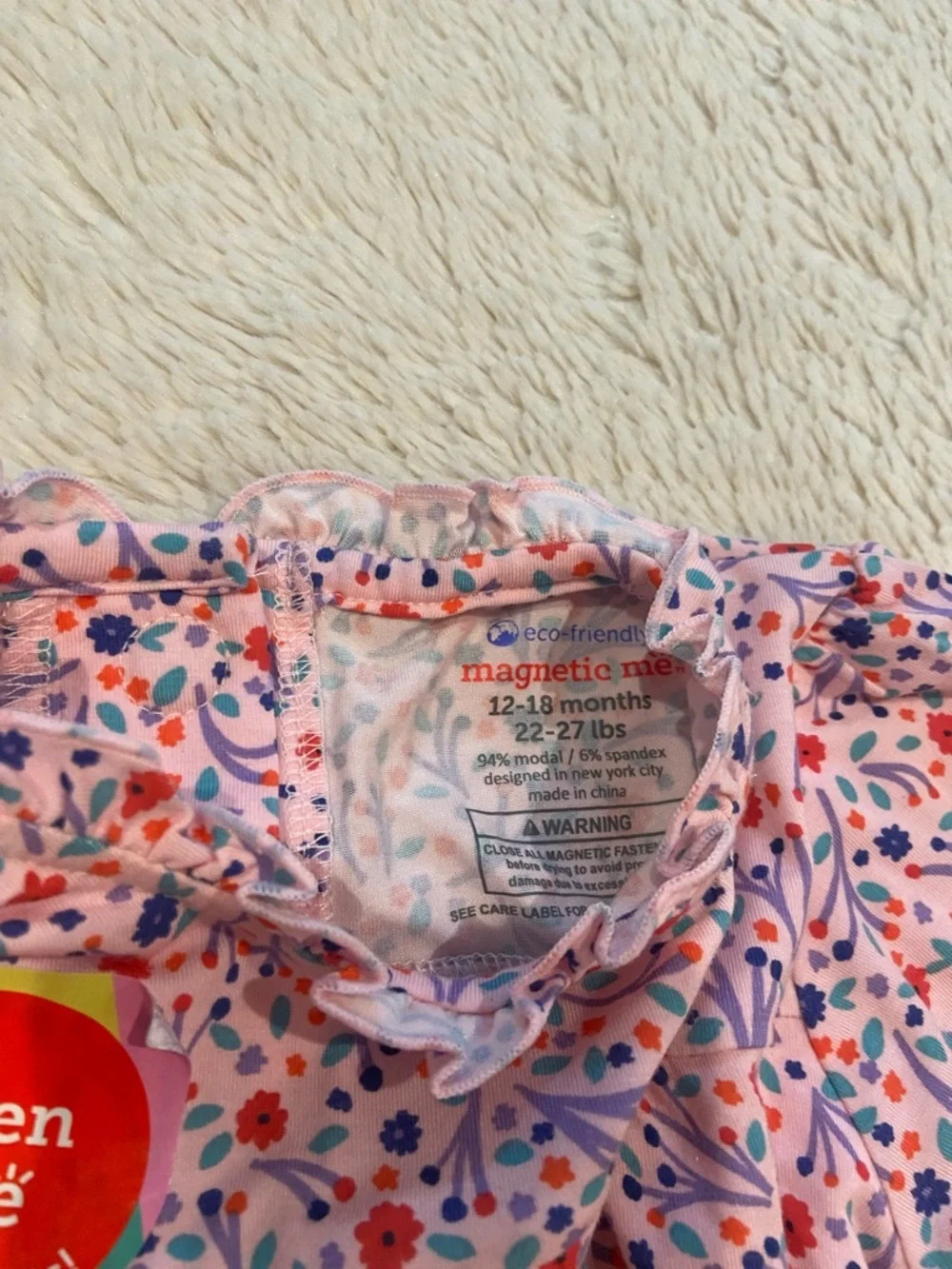 Magnetic Me Elizabeth Forever Floral Dress 12-18M Pink Magnetic Ruffle Neck NWT
